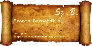 Szonda Barnabás névjegykártya
